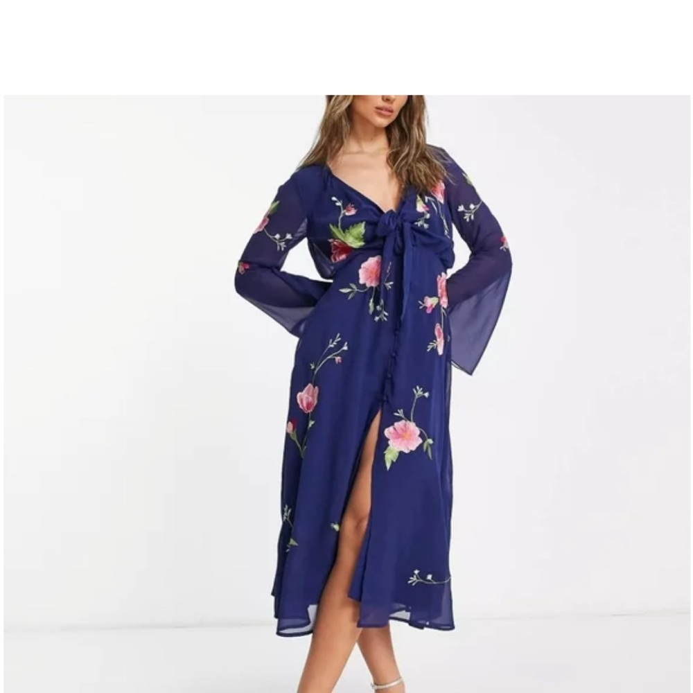 ASOS Navy Floral Maxi Dress